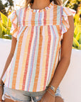 Addilyn Ruffled O-neck Sleeveless Top
