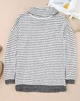 Alaia Striped Turtleneck Loose Sweater