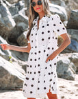 Claire Short Sleeve Buttoned Tiered Babydoll Dress