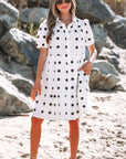 Claire Short Sleeve Buttoned Tiered Babydoll Dress