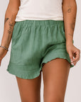Katie High Waist Pocketed Ruffle Shorts