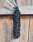 Black Mule Tape Halter with Lariat Noseband