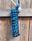 Blue and Black Mule Tape Halter with Lariat Noseband