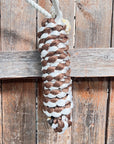 Brown and White Mule Tape Halter with Lariat Noseband