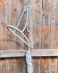 Grey and White Mule Tape Halter with Lariat Noseband