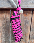 Pink and Black Mule Tape Halter with Lariat Noseband