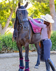 Satin Classic Dressage Saddle Pad (Full) - Crimson Rose