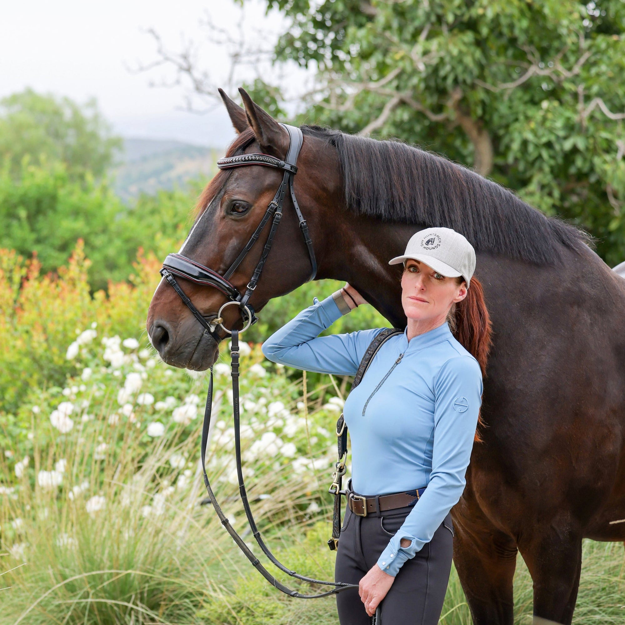 The Hayworth - Black Patent Snaffle with Burgundy Patent Piping &amp; Removable Flash