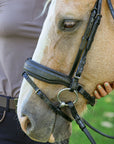 Doc Marten Black Leather Snaffle Bridle with Removable Flash
