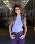 Charlie Short Sleeve Lace Riding Shirt - Lilac
