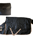 AJ Tack 1200D Horse Turnout Blanket with Storage Bag - Black