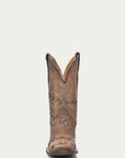 A3532 - MEN'S BARBED WIRE BROWN SQUARE TOE COWBOY BOOT