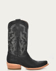 A4423 - MEN'S BLACK STINGRAY EMBROIDERY NARROW SQUARE TOE COWBOY BOOT