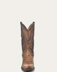 A3479 - MEN'S GOLDEN BROWN WOVEN DETAIL NARROW SQUARE TOE COWBOY BOOT