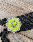 Black and Neon Yellow Mule Tape Halter -  