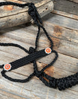 Black and Neon Orange Mule Tape Halter -  
