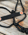 Black and Neon Orange Mule Tape Halter -  