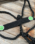 Black and Neon Green Mule Tape Halter -  