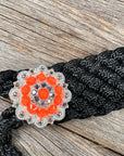 Black and Neon Orange Mule Tape Halter -  