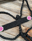 Black and Neon Pink Mule Tape Halter -  