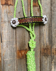 Lime Mule Tape Halter - White Flower 