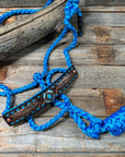 Blue Mule Tape Halter - Feathers and Turquoise 