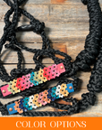 Black Mule Tape Triple Flower Halter