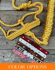 Yellow Mule Tape Rose Halter
