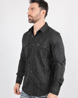 Mens Modern Fit Stretch Lurex Western Long Sleeve Shirt