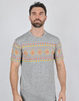 Mens Performance Fabric Modern Fit Stretch Aztec T-Shirt