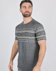 Mens Performance Fabric Modern Fit Stretch Aztec T-Shirt