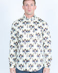 Mens Satin Cotton/Spandex Modern Fit Long Sleeve Shirt