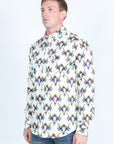Mens Satin Cotton/Spandex Modern Fit Long Sleeve Shirt