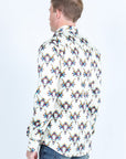Mens Satin Cotton/Spandex Modern Fit Long Sleeve Shirt