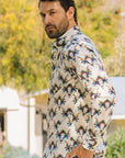 Mens Satin Cotton/Spandex Modern Fit Long Sleeve Shirt