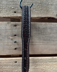 Blue Honeycomb Tooled Lariat & Leather Combo Halter