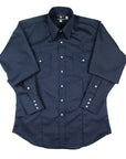 Rancher Crease - Navy Blue - Long Sleeve - Snaps
