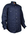 Rancher Crease - Navy Blue - Long Sleeve - Snaps