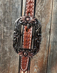 Rawhide Cactus and Flower One Ear Headstall/Bridle 