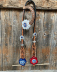 Silver Buckstitch Patriotic One Ear Tack Set  