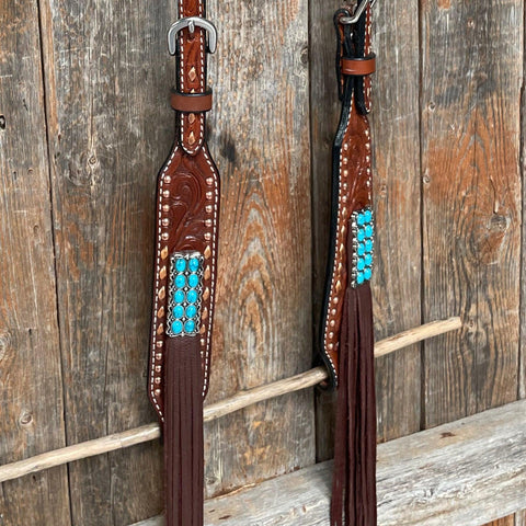 Medium Oil Copper Dot Turquoise Tack Set #OEBC495