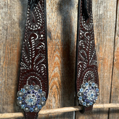 Paisley Purple One Ear/ Breastcollar Tack Set