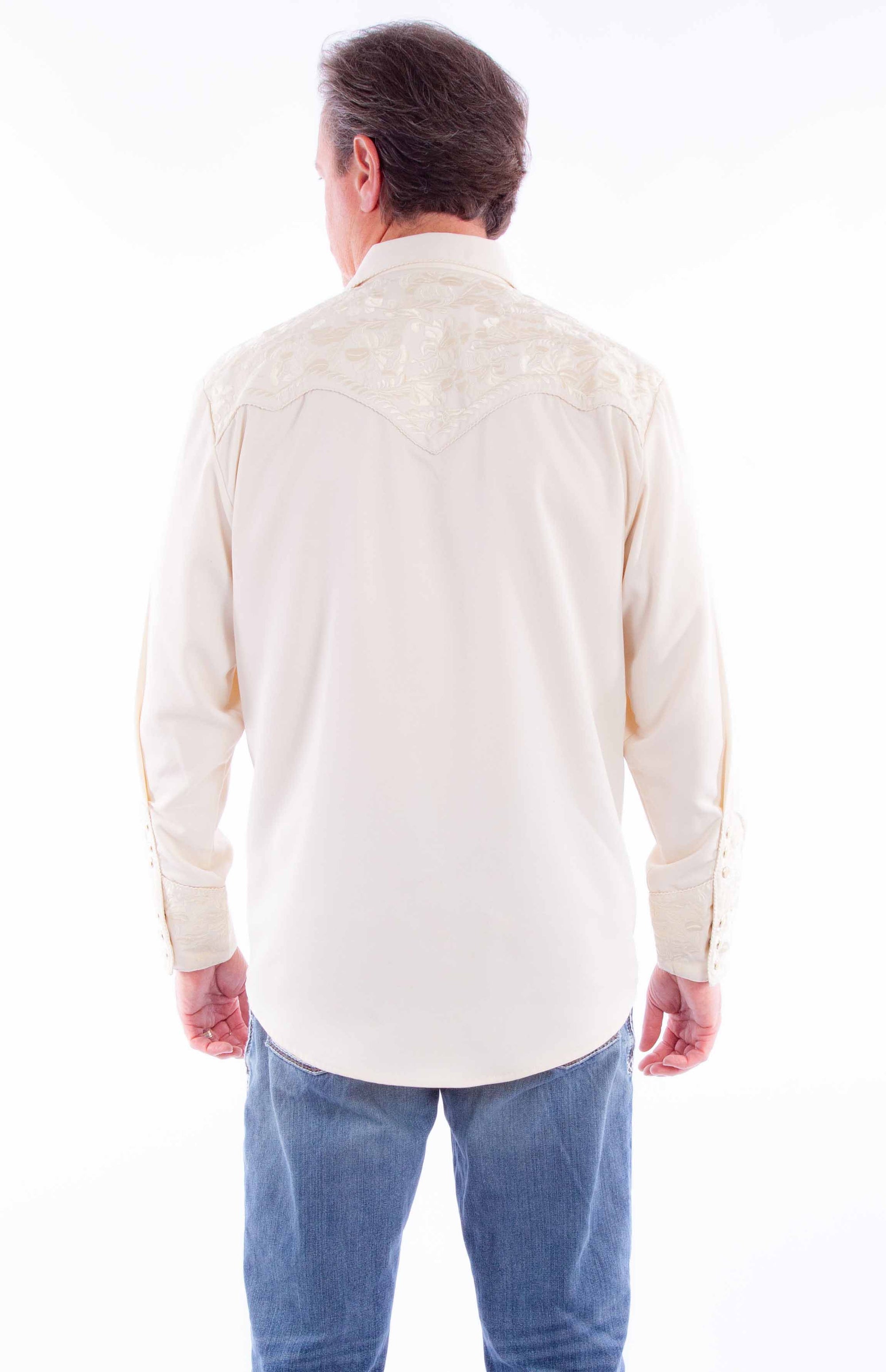 Floral Tooled Embroidery Shirt - P-634