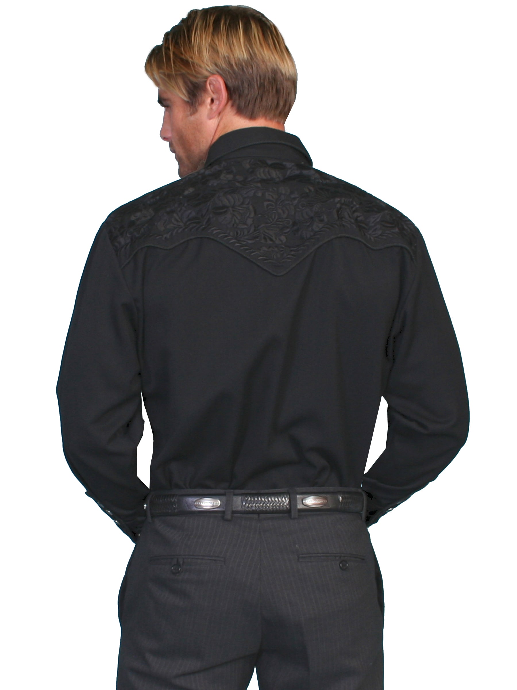Floral Tooled Embroidery Shirt - P-634