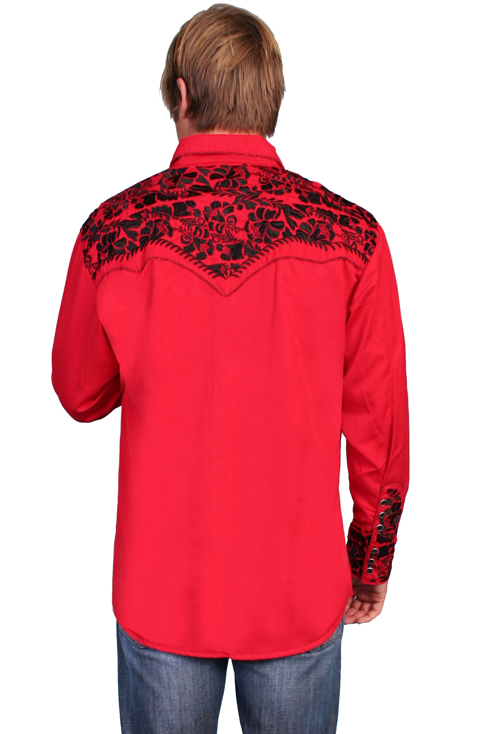 Floral Tooled Embroidery Shirt - P-634