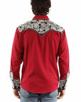 Floral Tooled Embroidery Shirt - P-634