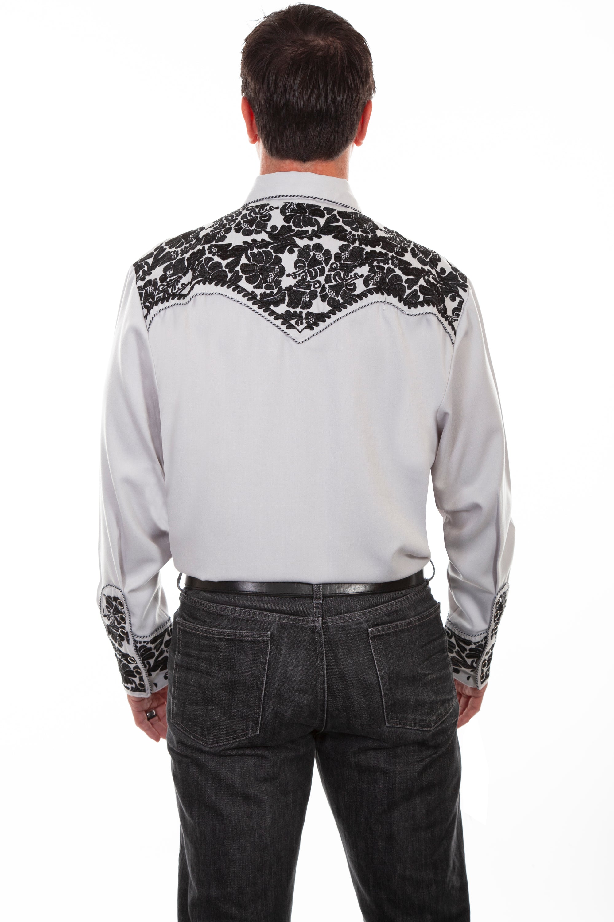 Floral Tooled Embroidery Shirt - P-634