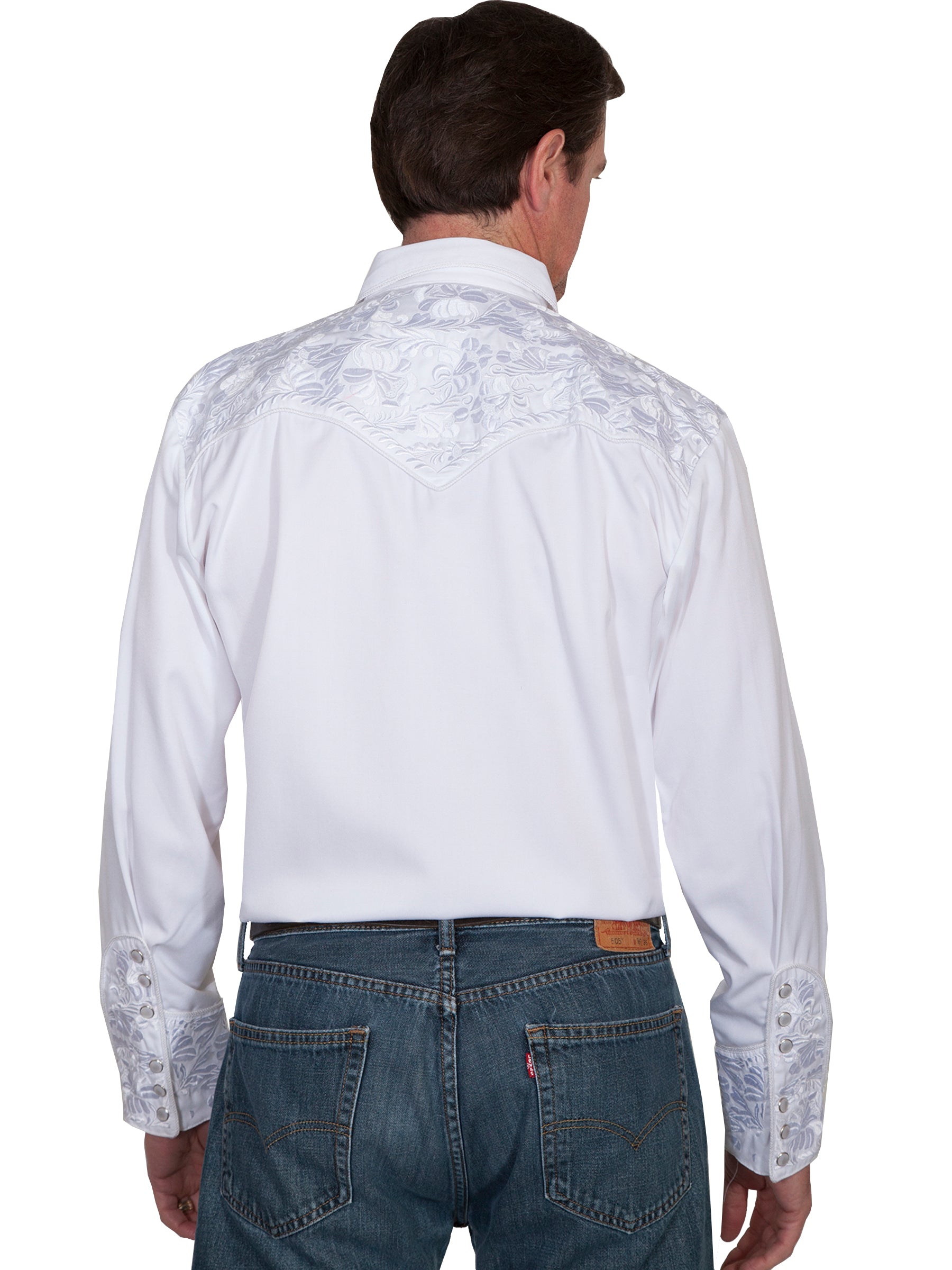 Floral Tooled Embroidery Shirt - P-634