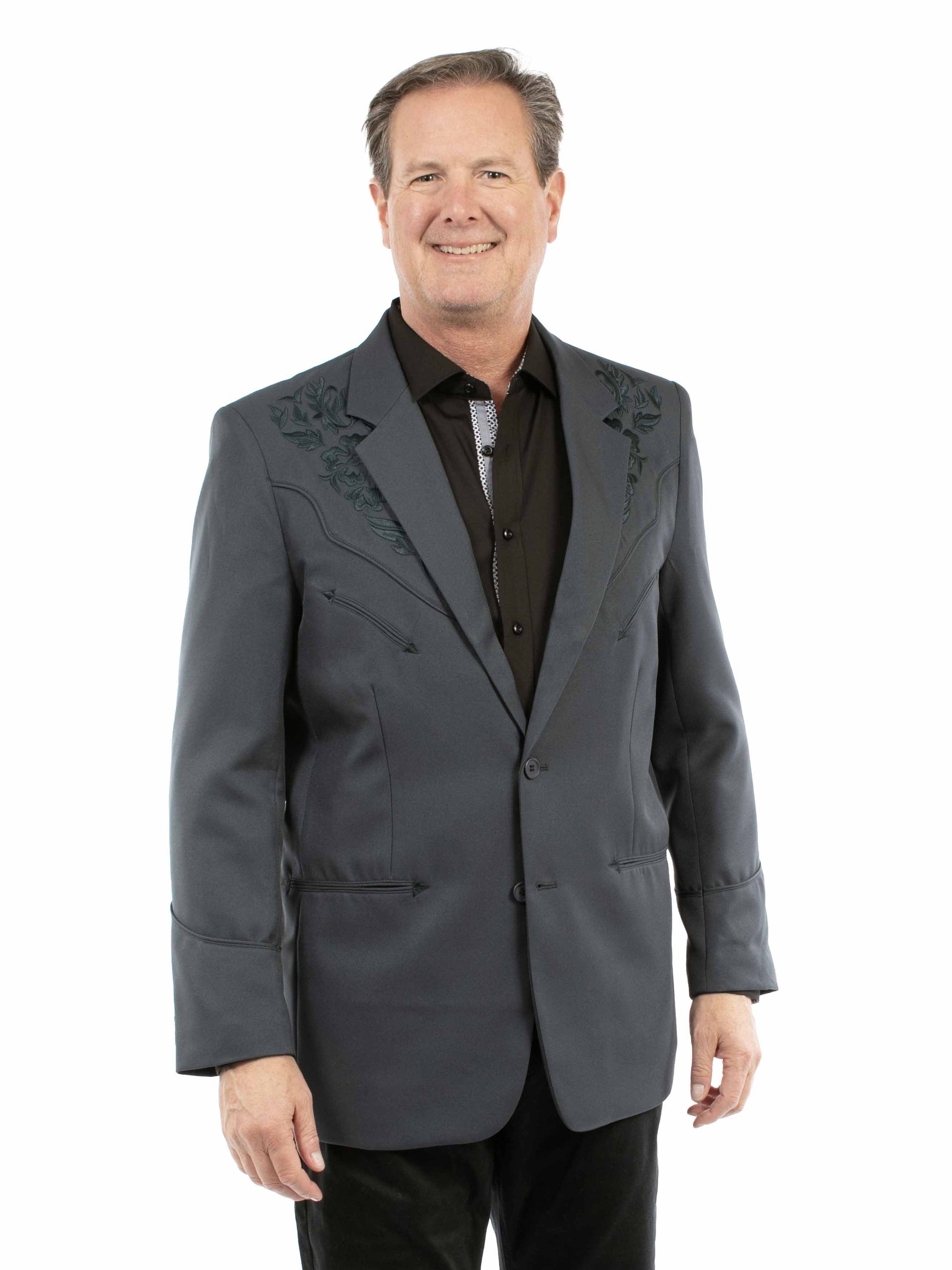Floral Tonal Emb. Blazer - P-733LX