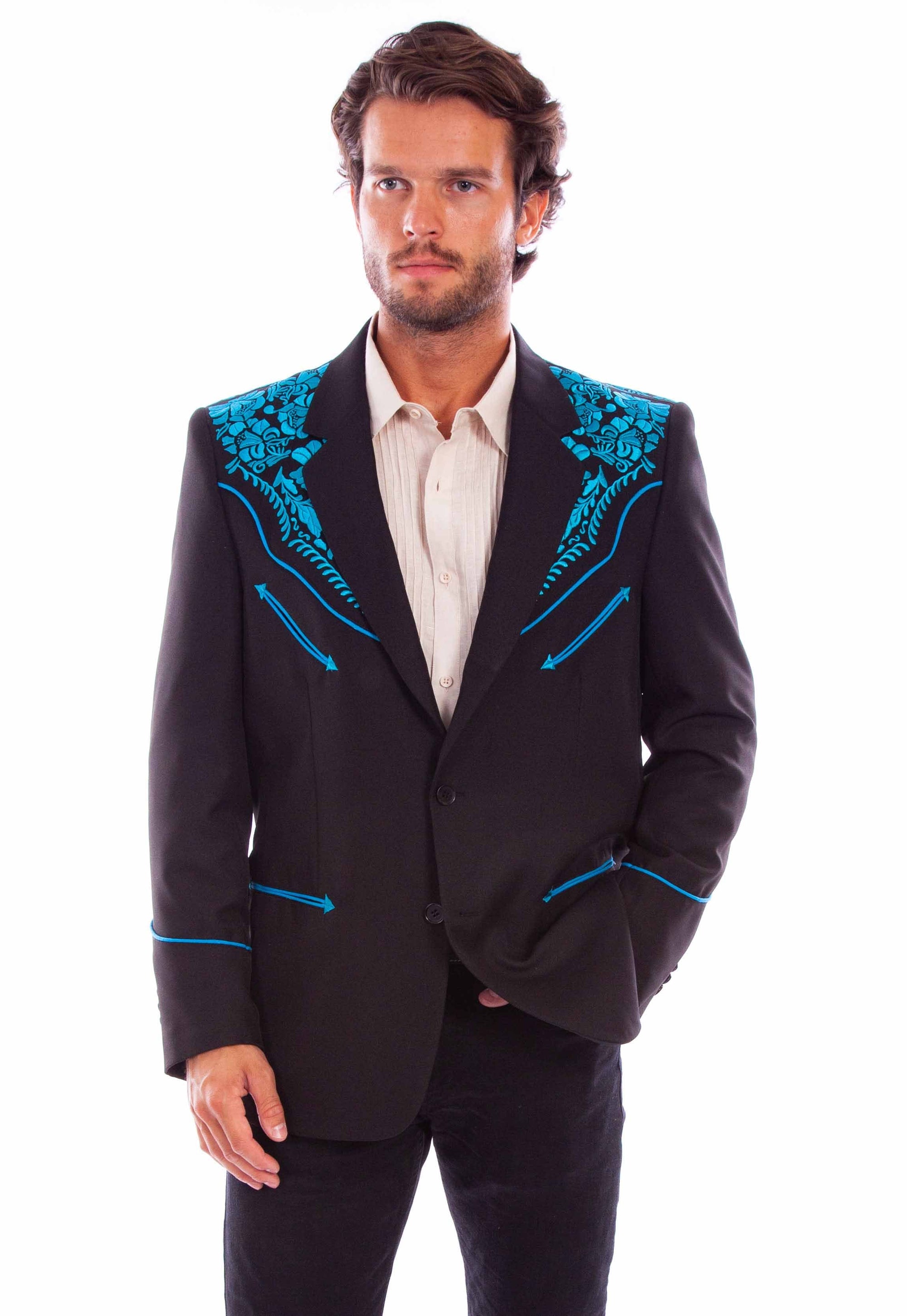 Floral Emb. Blazer - P-916